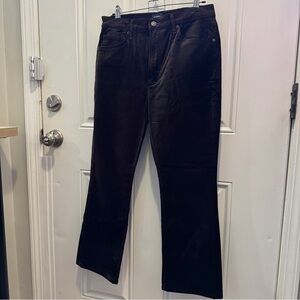 Citizens Of Humanity Isola Corduroy Boot Cut Plush Velvet Black Brown $248.00